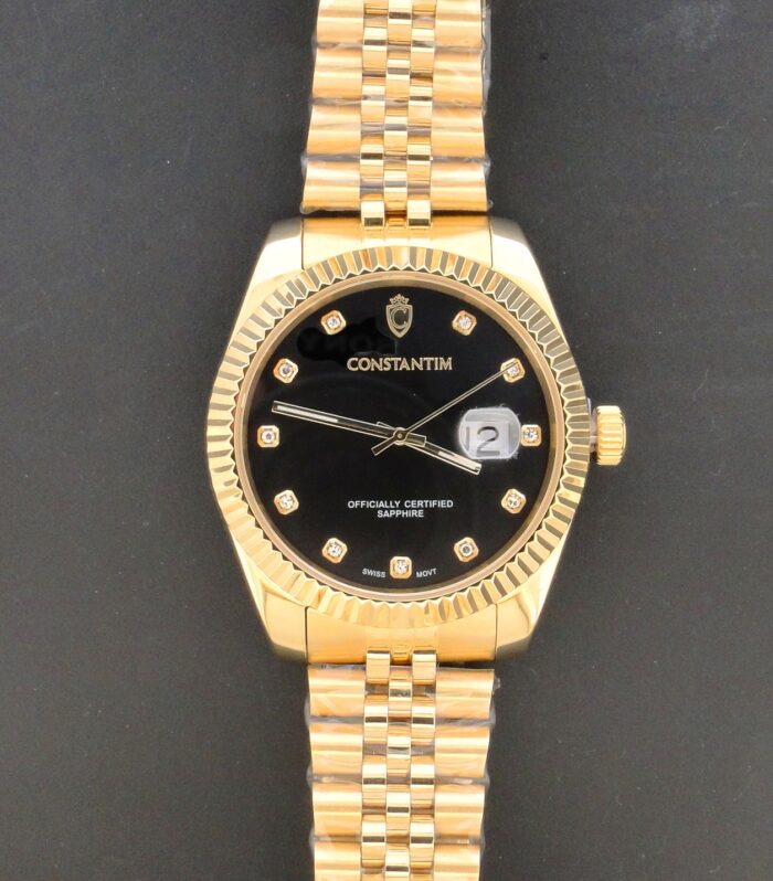 Relógio Constantim Diamond Sapphire ZW20216U Gold Black