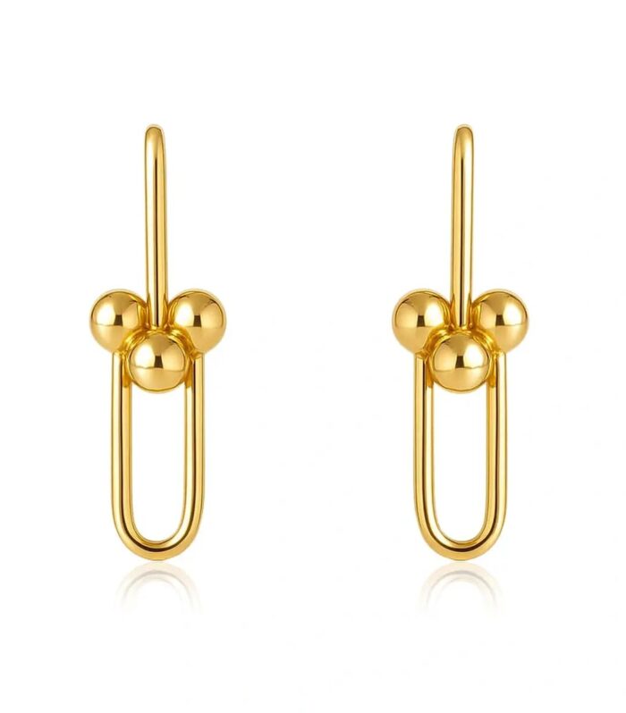 Par de Brincos Estilo Tiffany de Ouro Amarelo