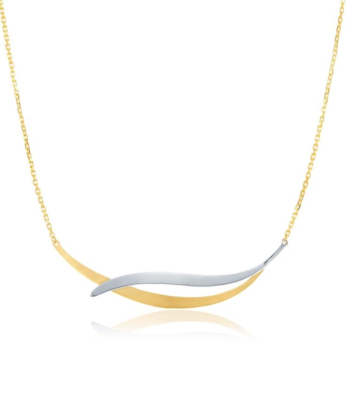 Colar de Ouro Amarelo com Filetes Ondulados