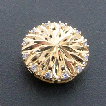 Pingente Trabalhado de Ouro Amarelo com Cristais