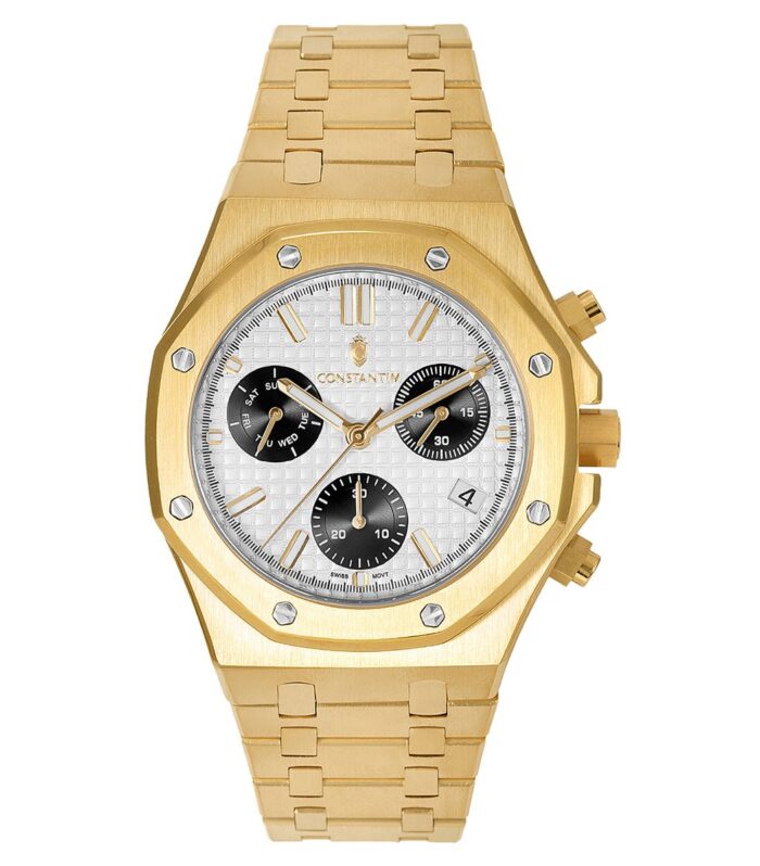 Relógio Constantim Gold Silver