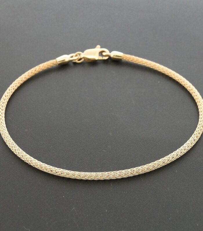 Pulseira de Tecido de Ouro Amarelo