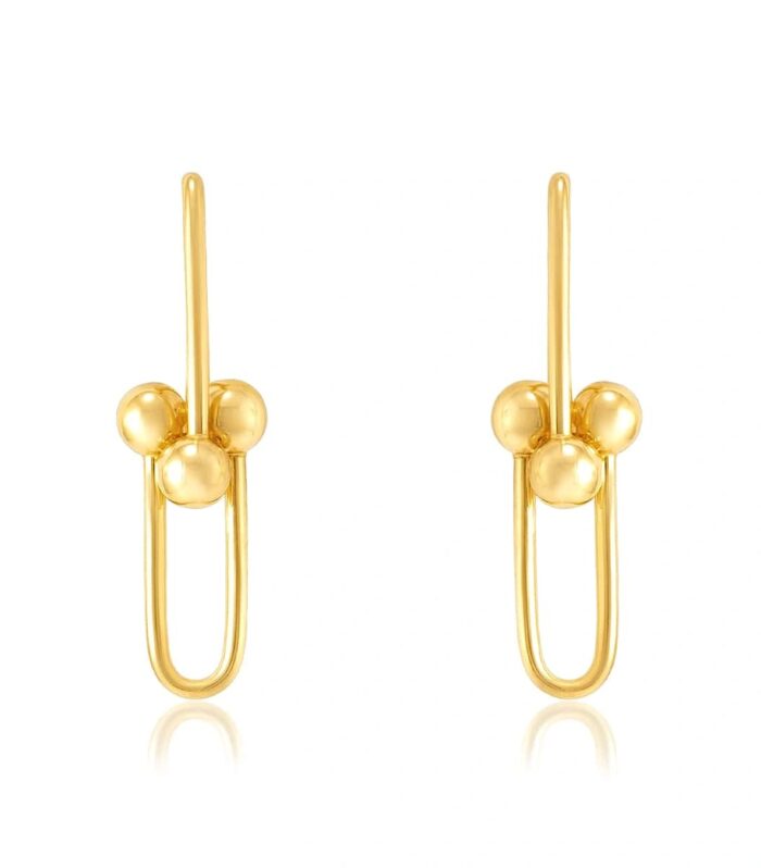 Par de Brincos Estilo Tiffany de Ouro Amarelo